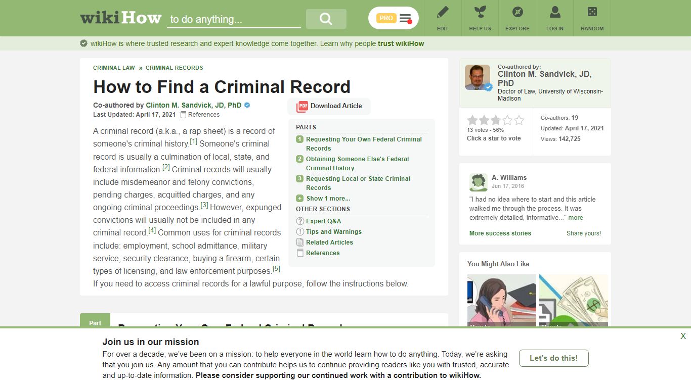 How to Find a Criminal Record (with Pictures) - wikiHow